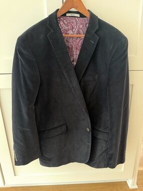 Adolfo Black Velvet Sport Coat with Paisley Lining